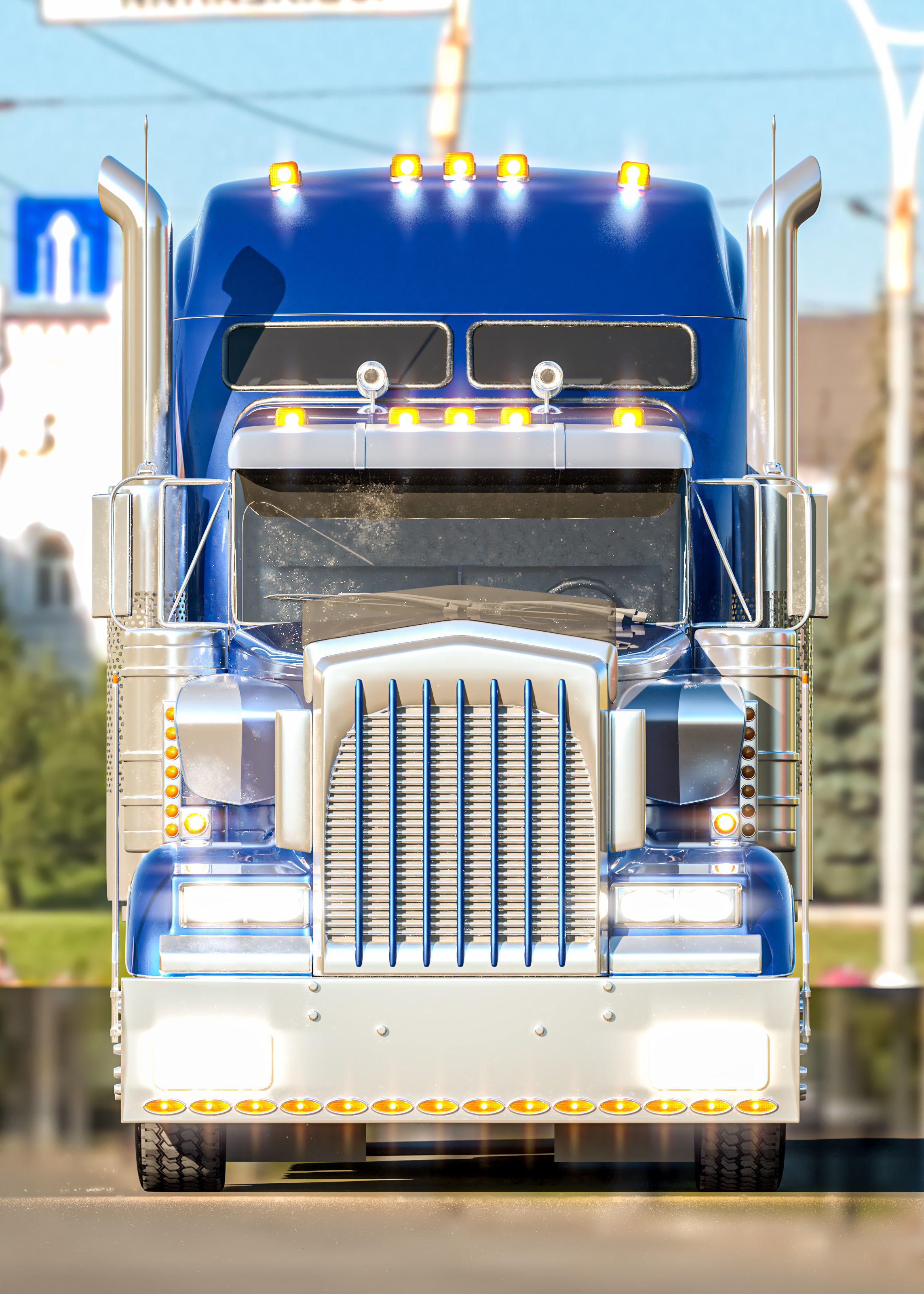 Kenworth W900 truck 3D model_3