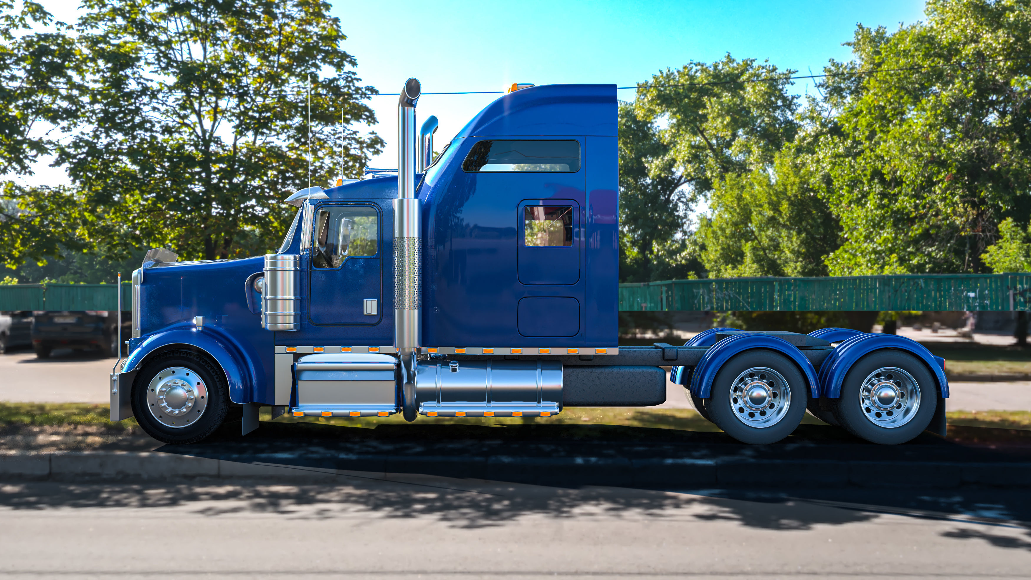 Kenworth W900 truck 3D model_4