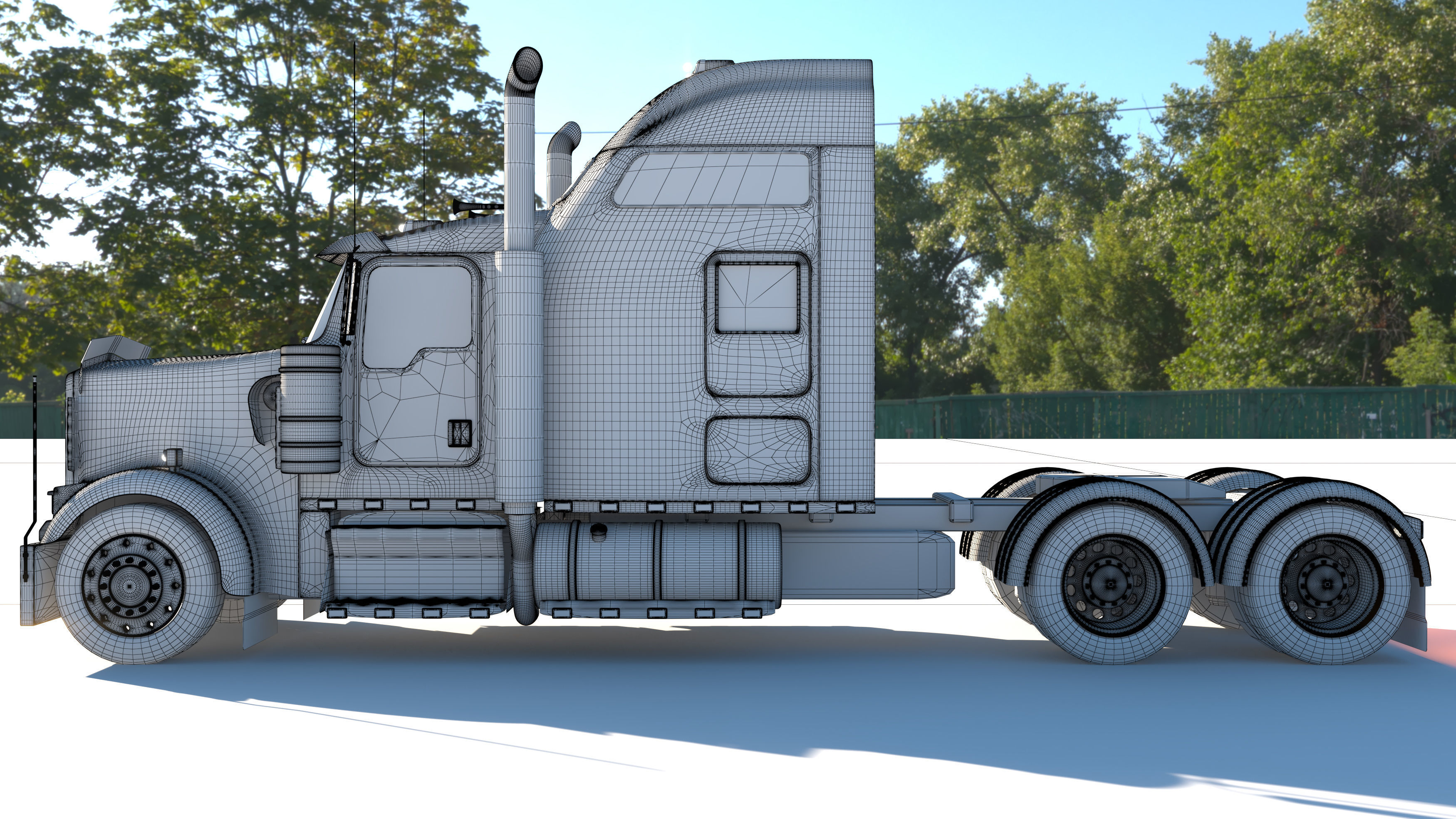 Kenworth W900 truck 3D model_8