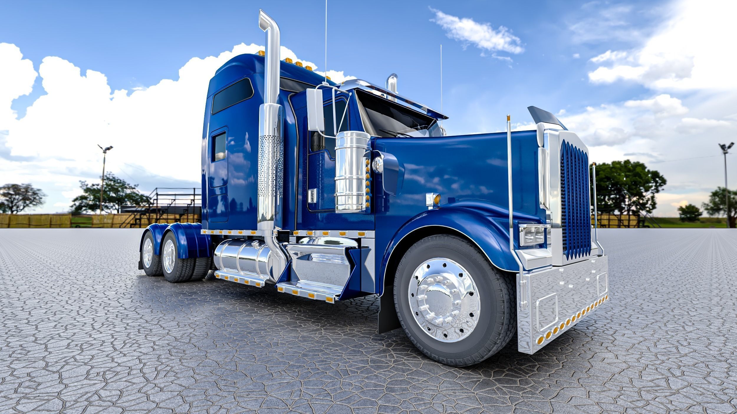 Kenworth W900 truck 3D model_5