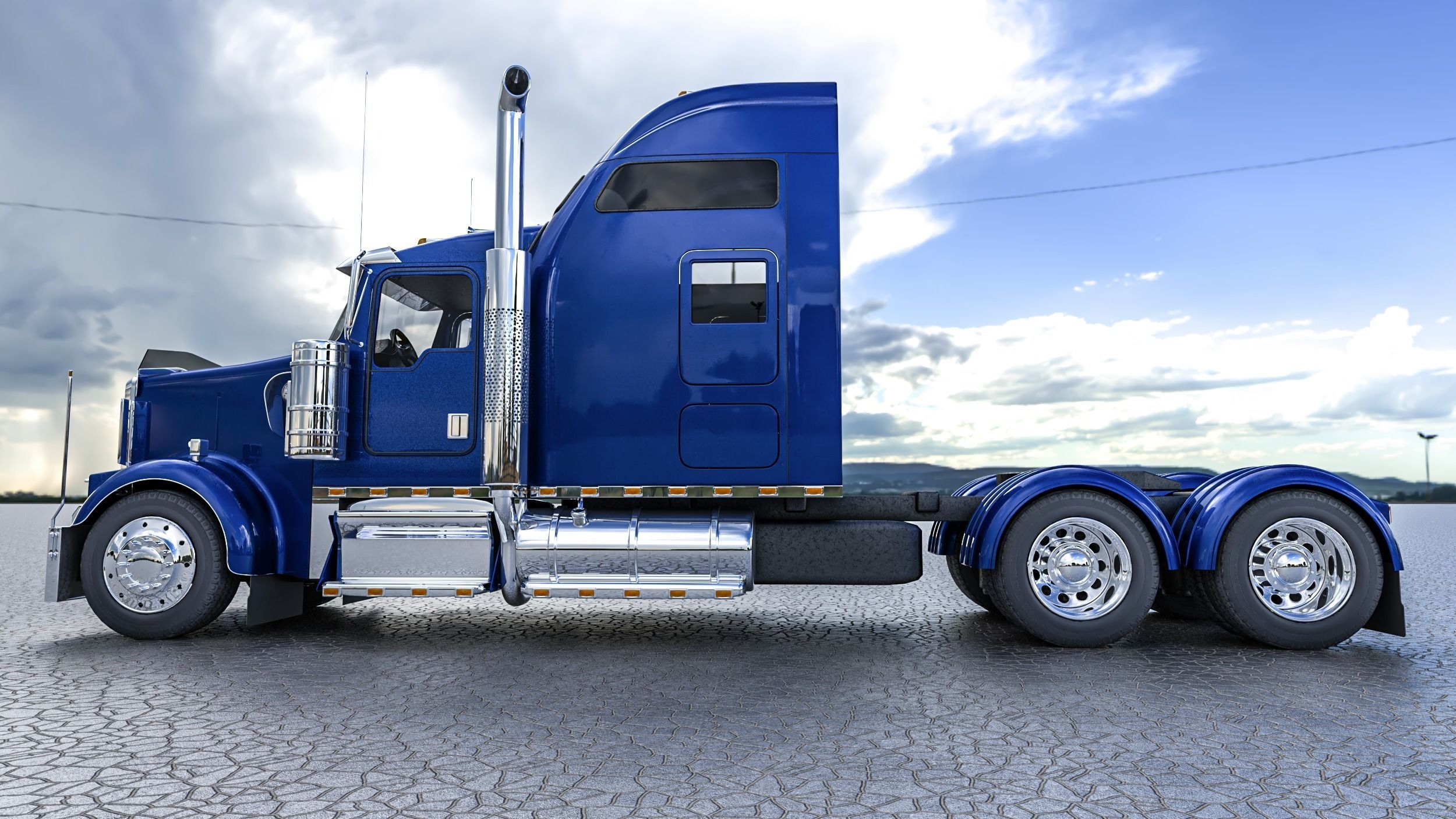 Kenworth W900 truck 3D model_6