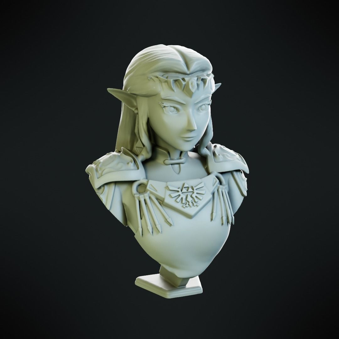 Princess Zelda bust 3D print model_19