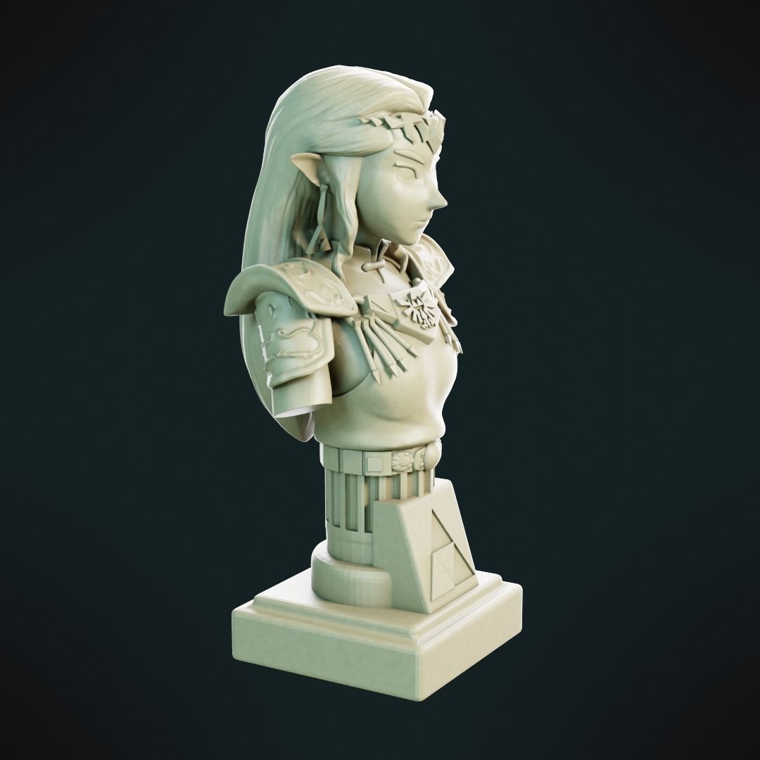 Princess Zelda bust 3D print model_10