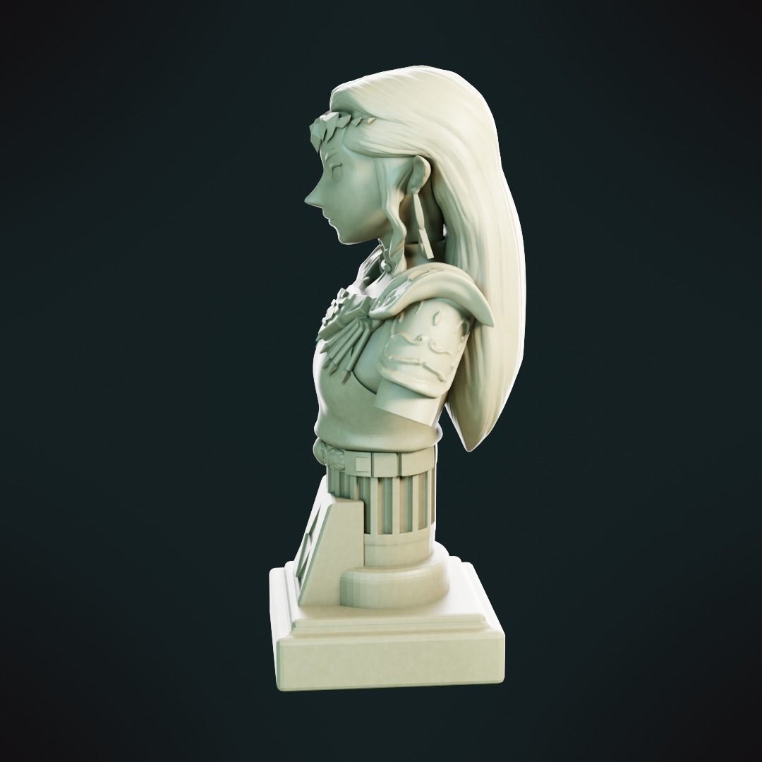 Princess Zelda bust 3D print model_4