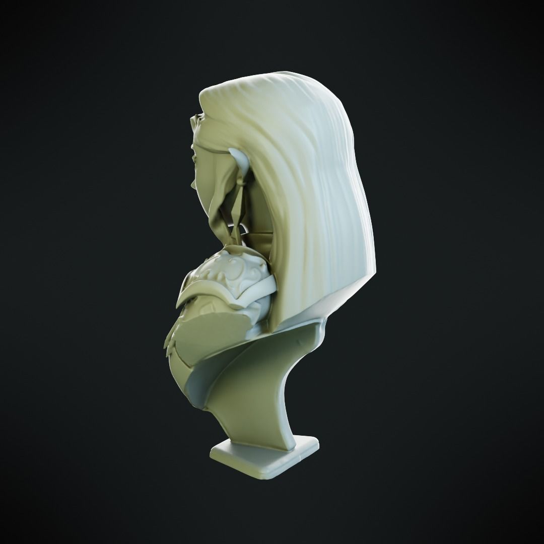 Princess Zelda bust 3D print model_13