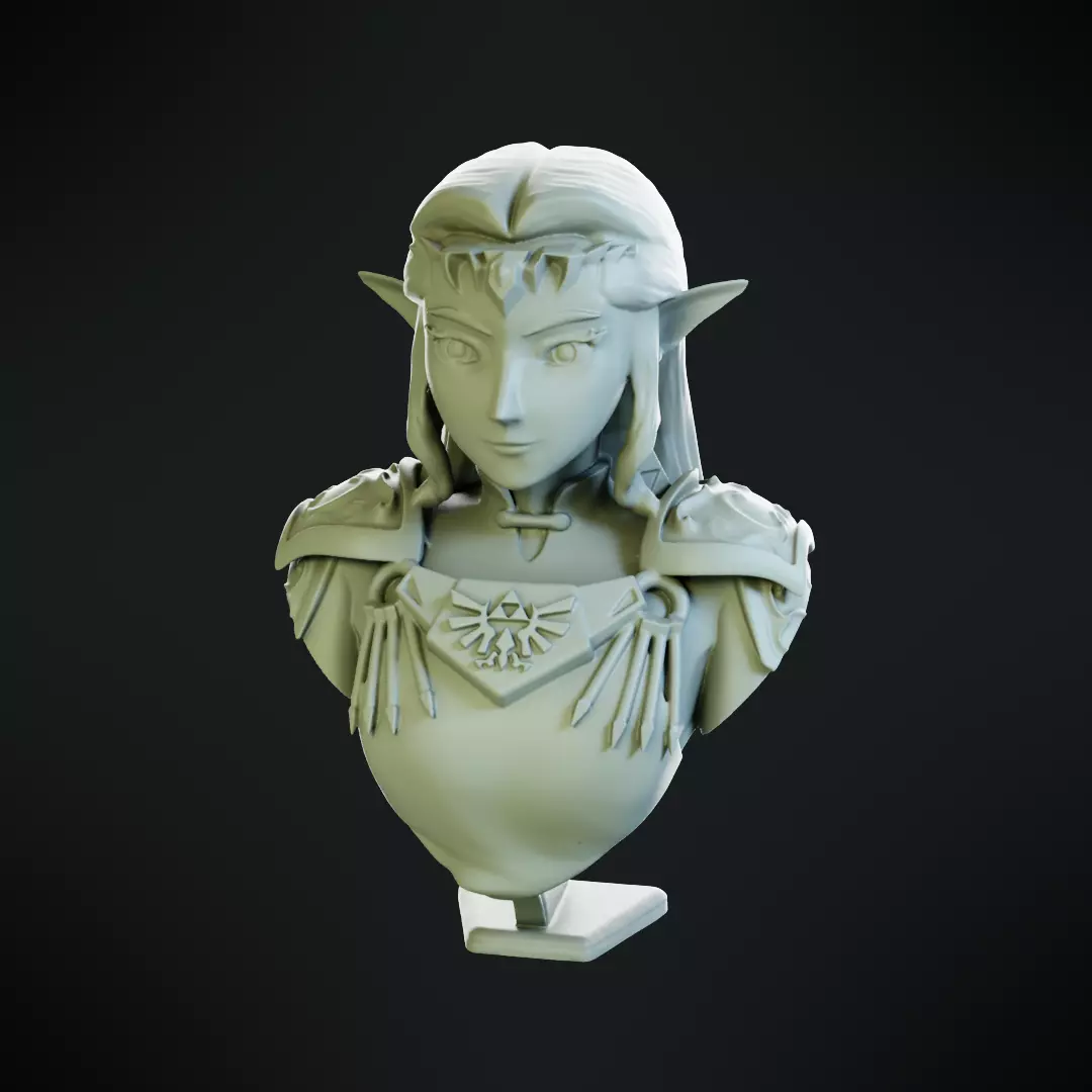 Princess Zelda bust 3D print model_0
