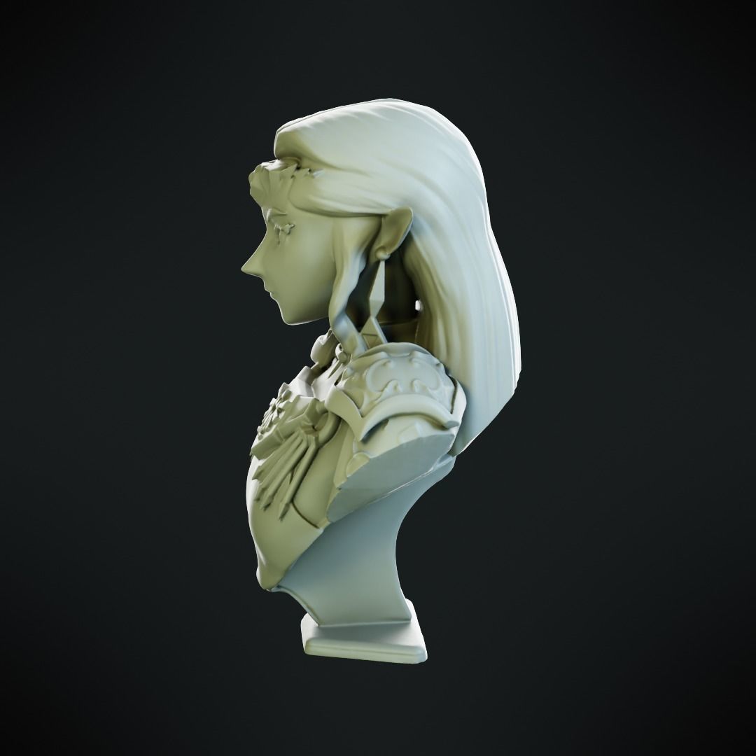 Princess Zelda bust 3D print model_12