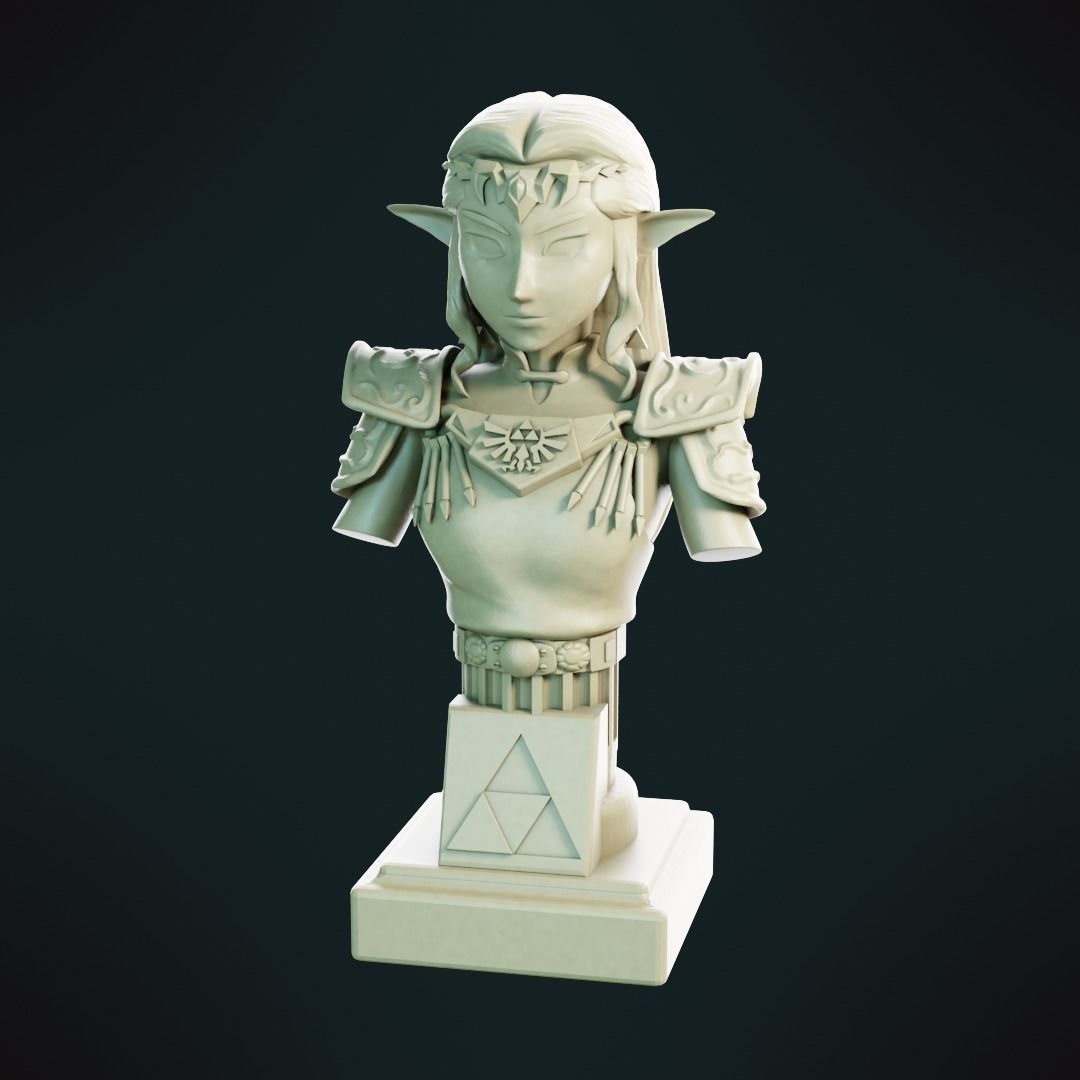 Princess Zelda bust 3D print model_1