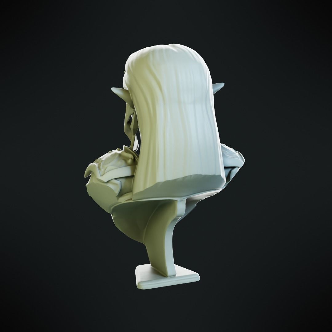 Princess Zelda bust 3D print model_14
