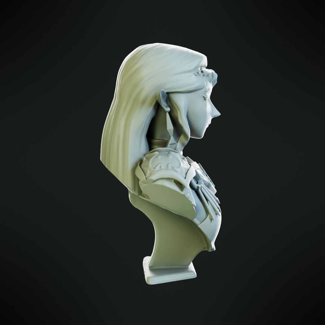 Princess Zelda bust 3D print model_17