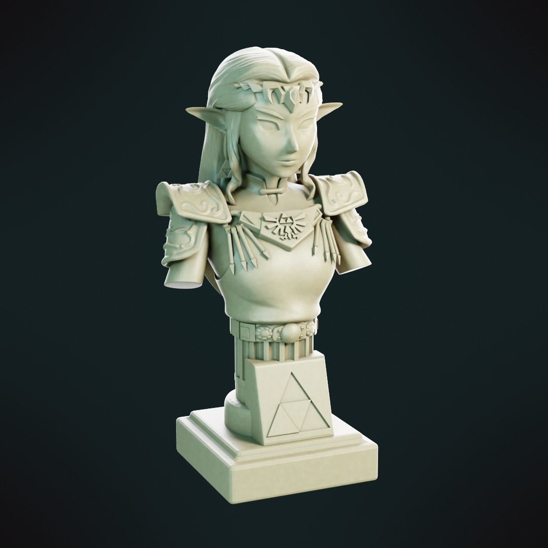 Princess Zelda bust 3D print model_2