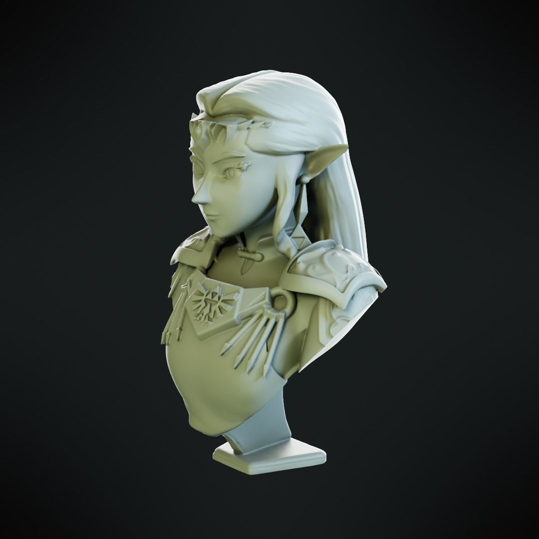 Princess Zelda bust 3D print model_11