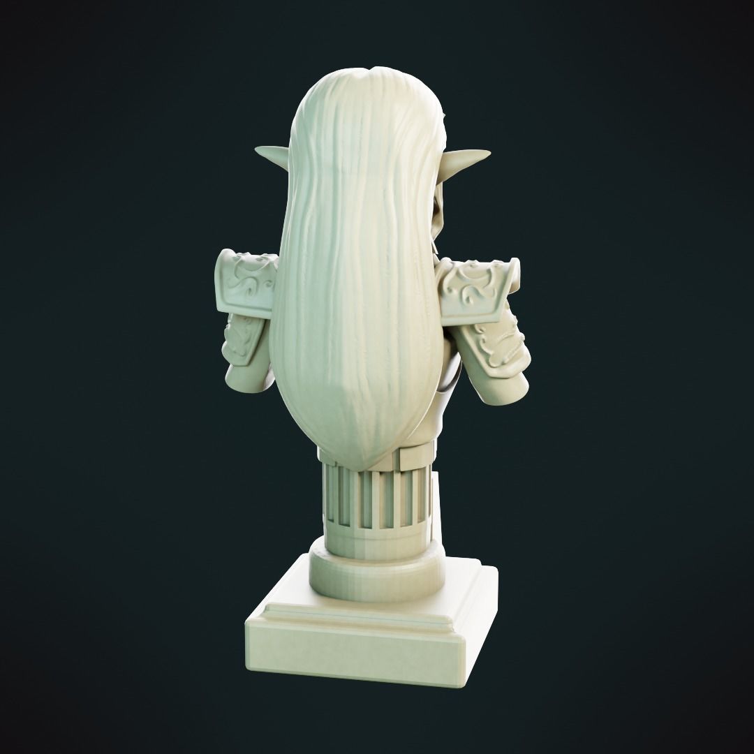 Princess Zelda bust 3D print model_7
