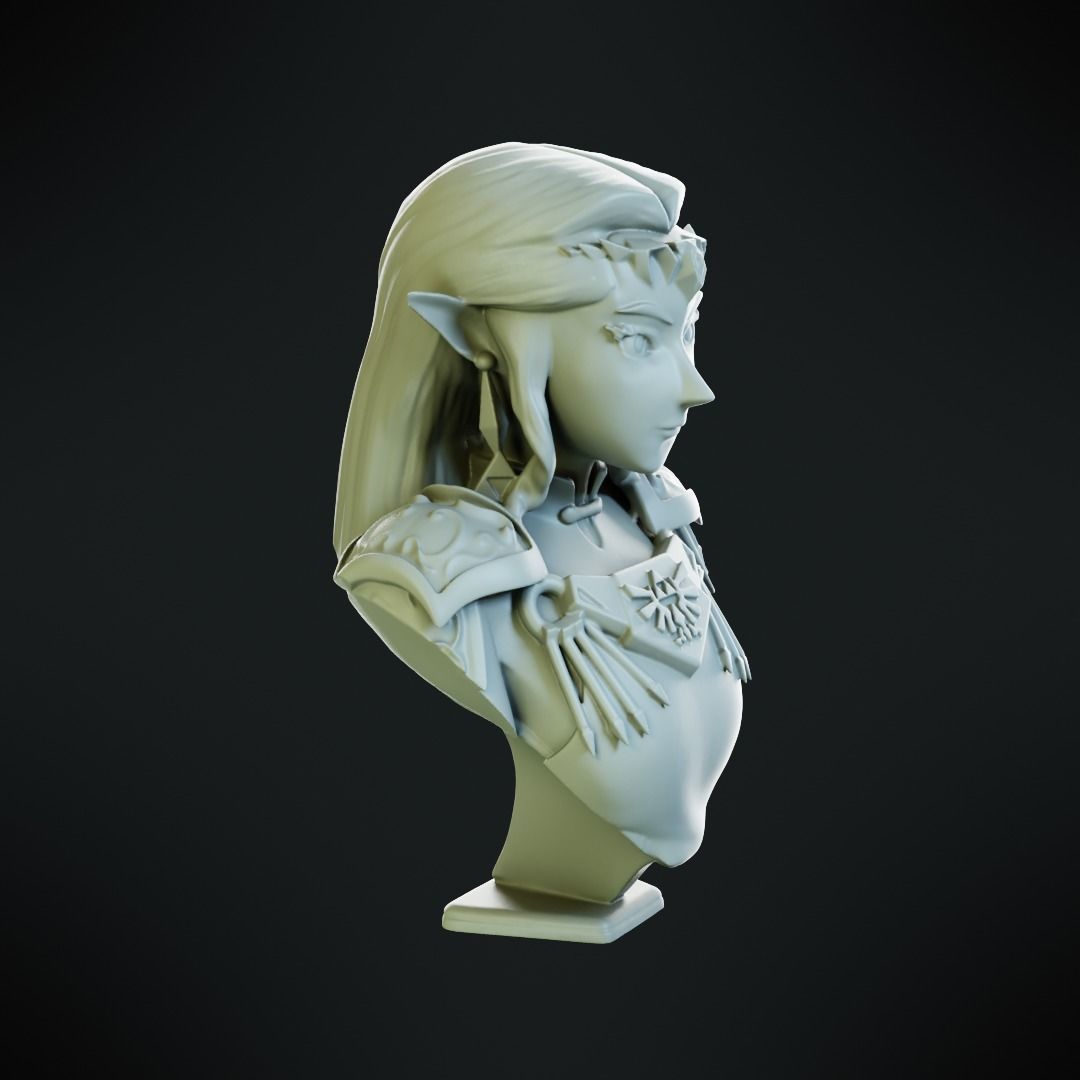 Princess Zelda bust 3D print model_18