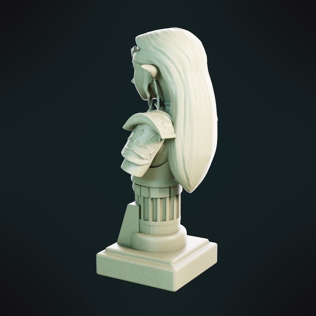 Princess Zelda bust 3D print model_5