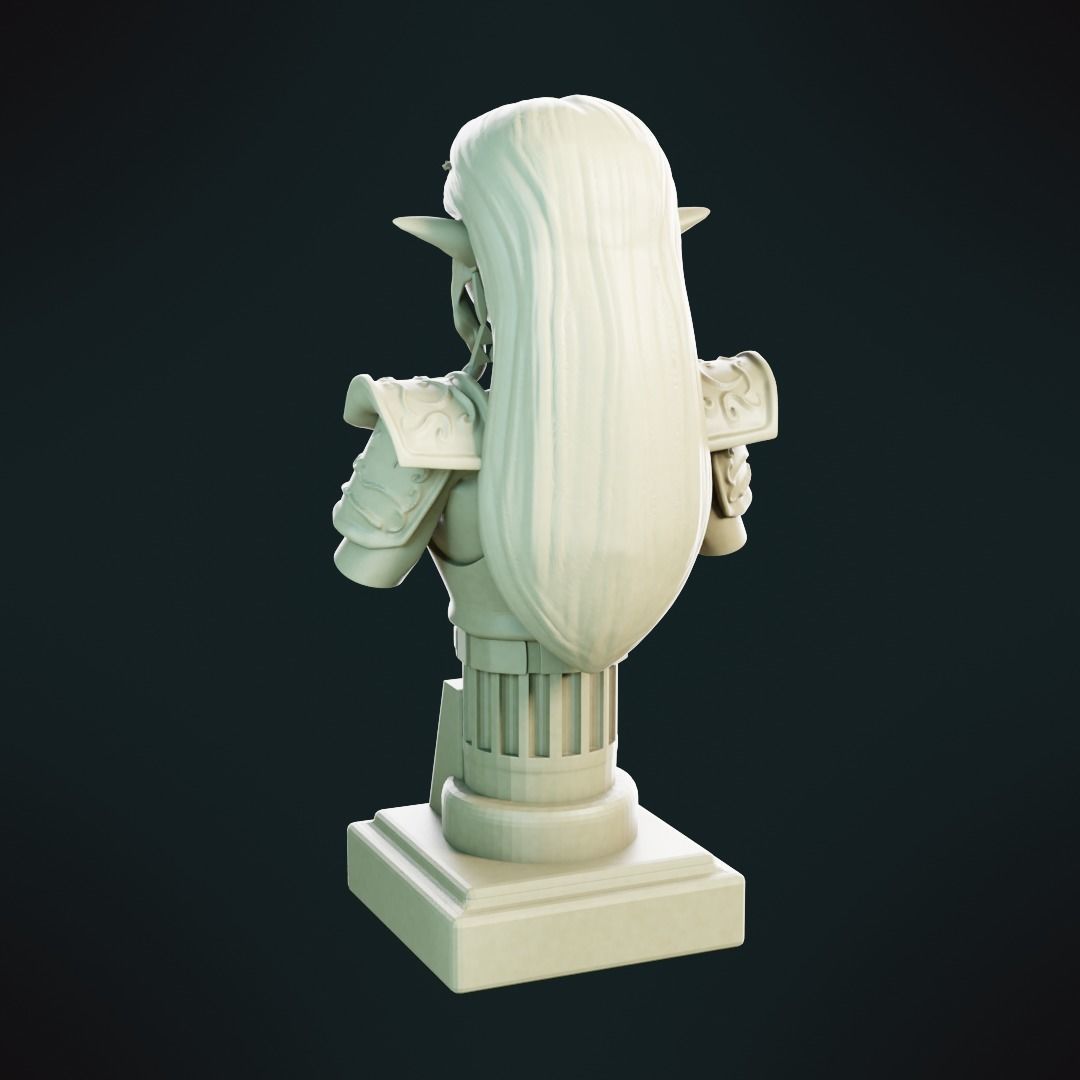 Princess Zelda bust 3D print model_6