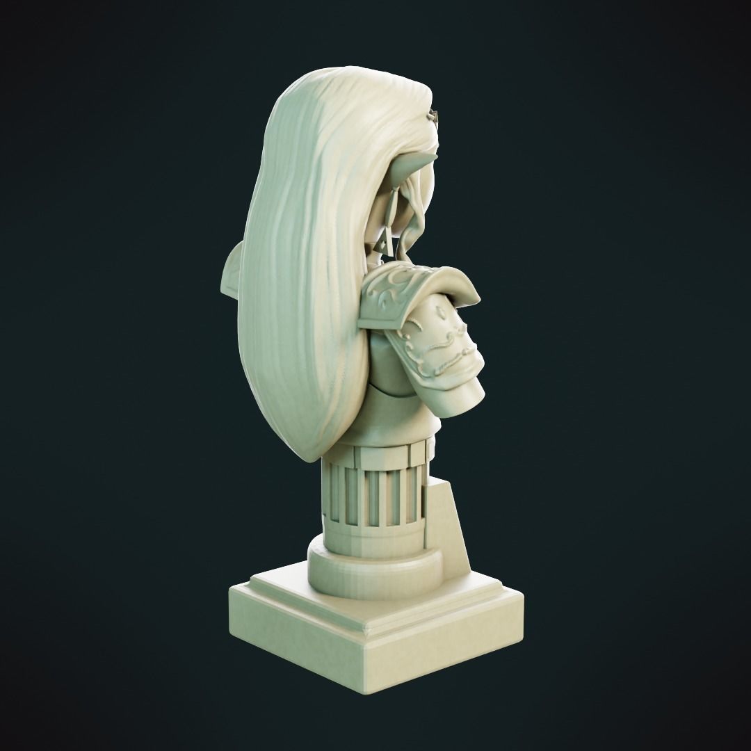Princess Zelda bust 3D print model_8