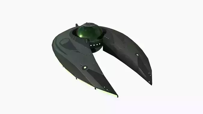 Alien Spaceship UFO I05 Dark Green - Sci Fi Spacecraft Design Low-poly 3D model
