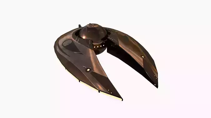 Alien Spaceship UFO I06 Copper - Sci Fi Spacecraft Design Low-poly 3D model