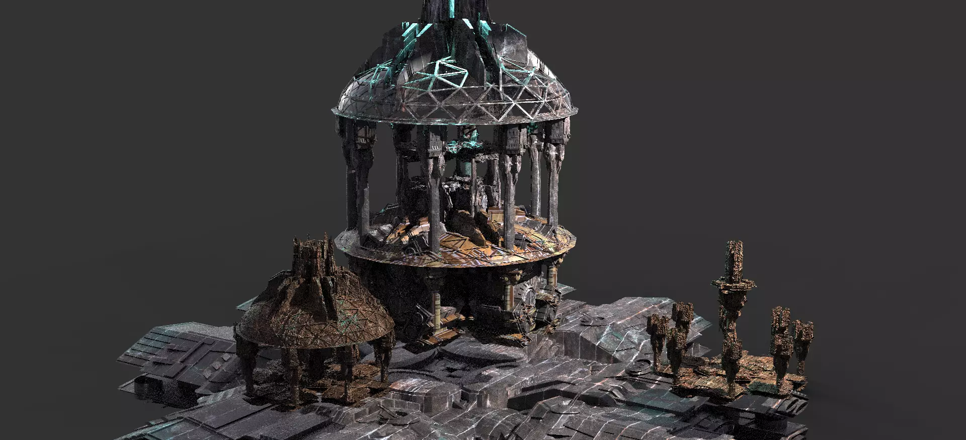 Dark Elven Ambassidor Tower Kitbash  3D model_0