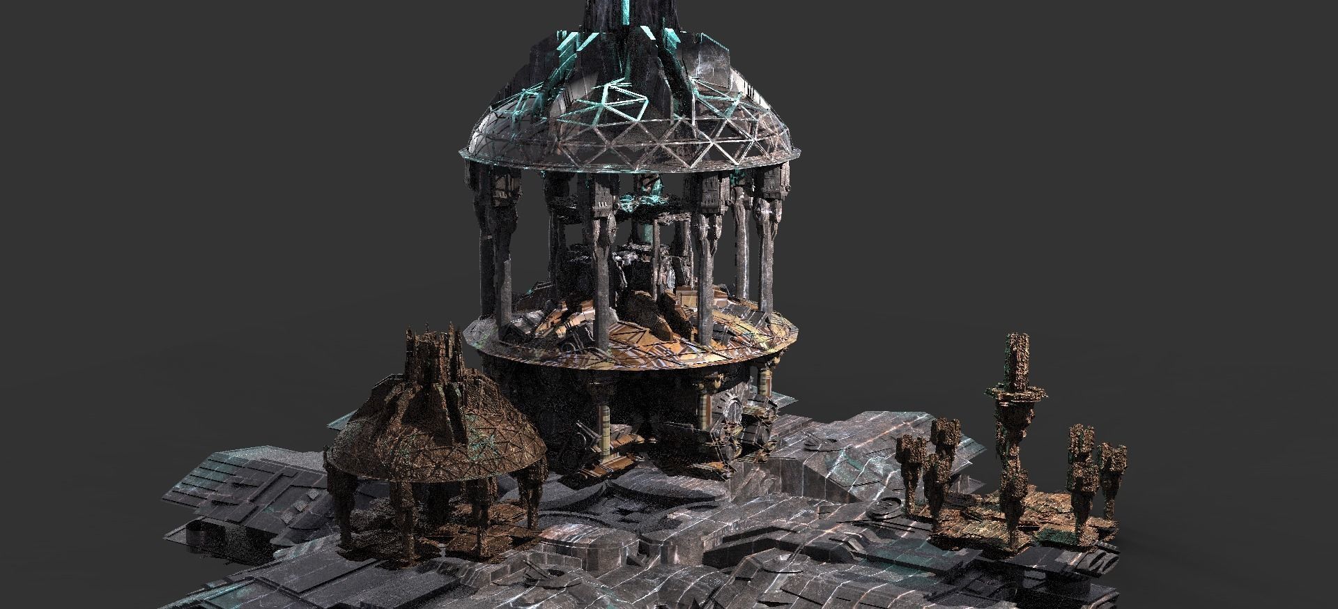 Dark Elven Ambassidor Tower Kitbash  3D model_1