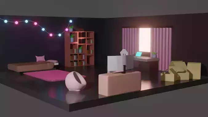 girls room 3D model