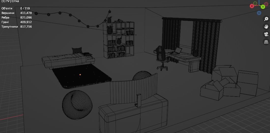 girls room 3D model_5