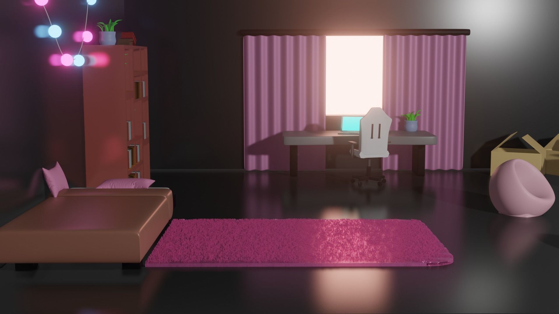 girls room 3D model_2