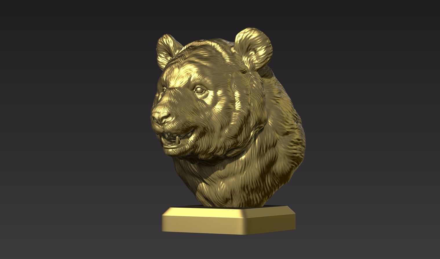 Panda head 3D print model_8