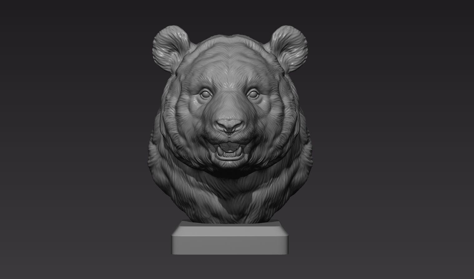 Panda head 3D print model_13