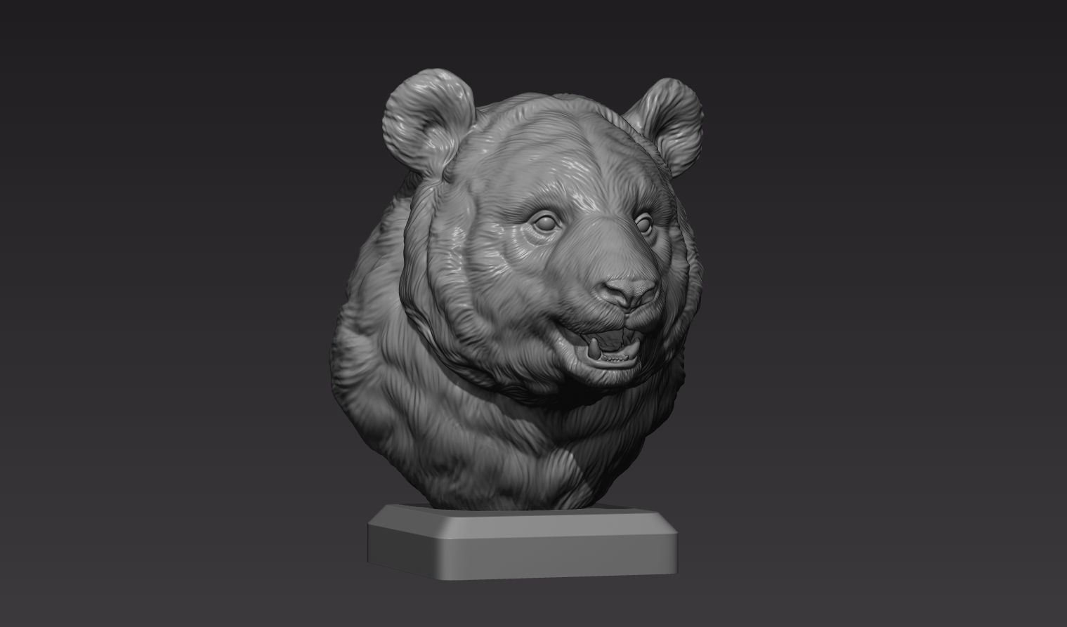 Panda head 3D print model_14