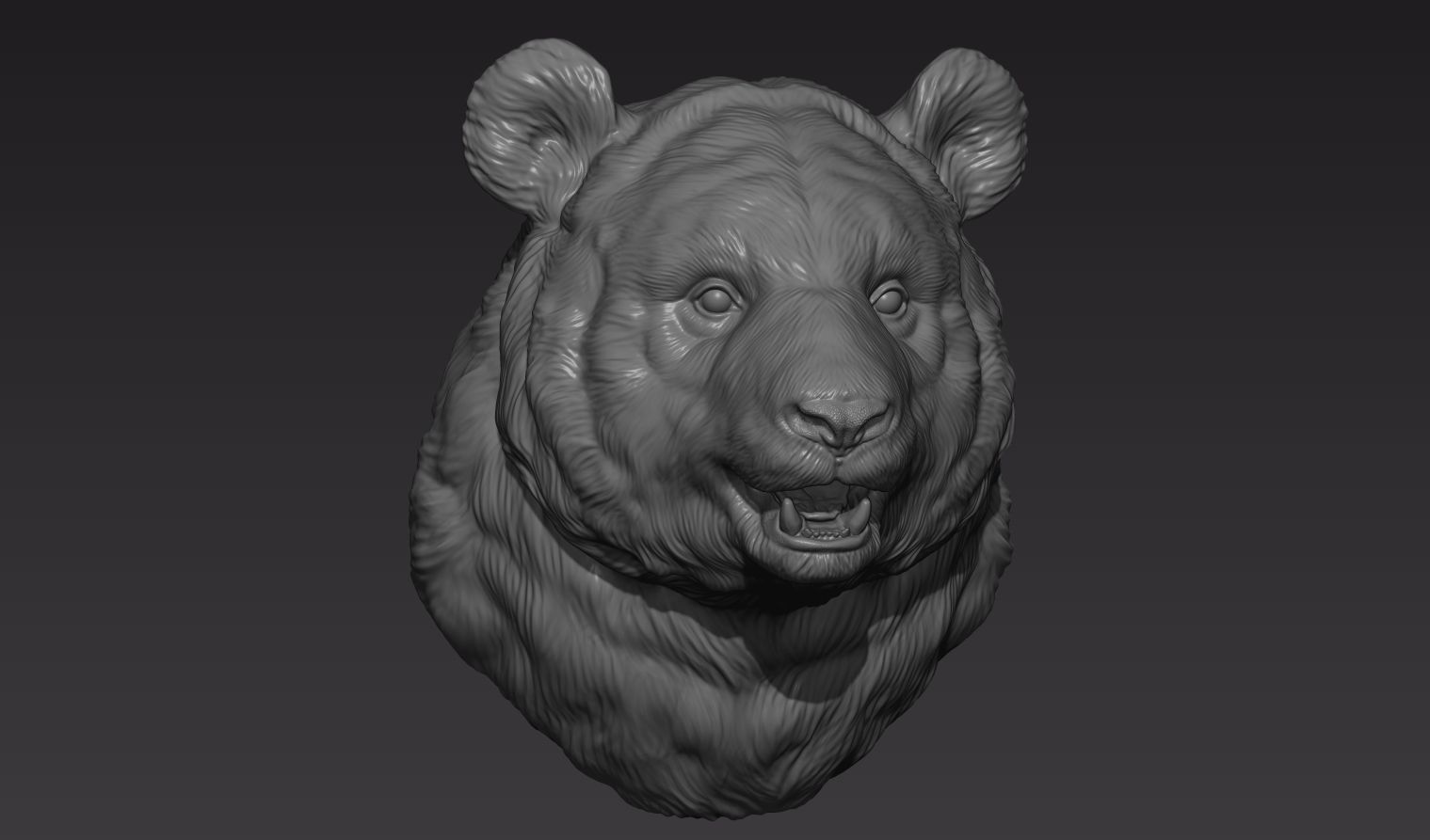 Panda head 3D print model_2