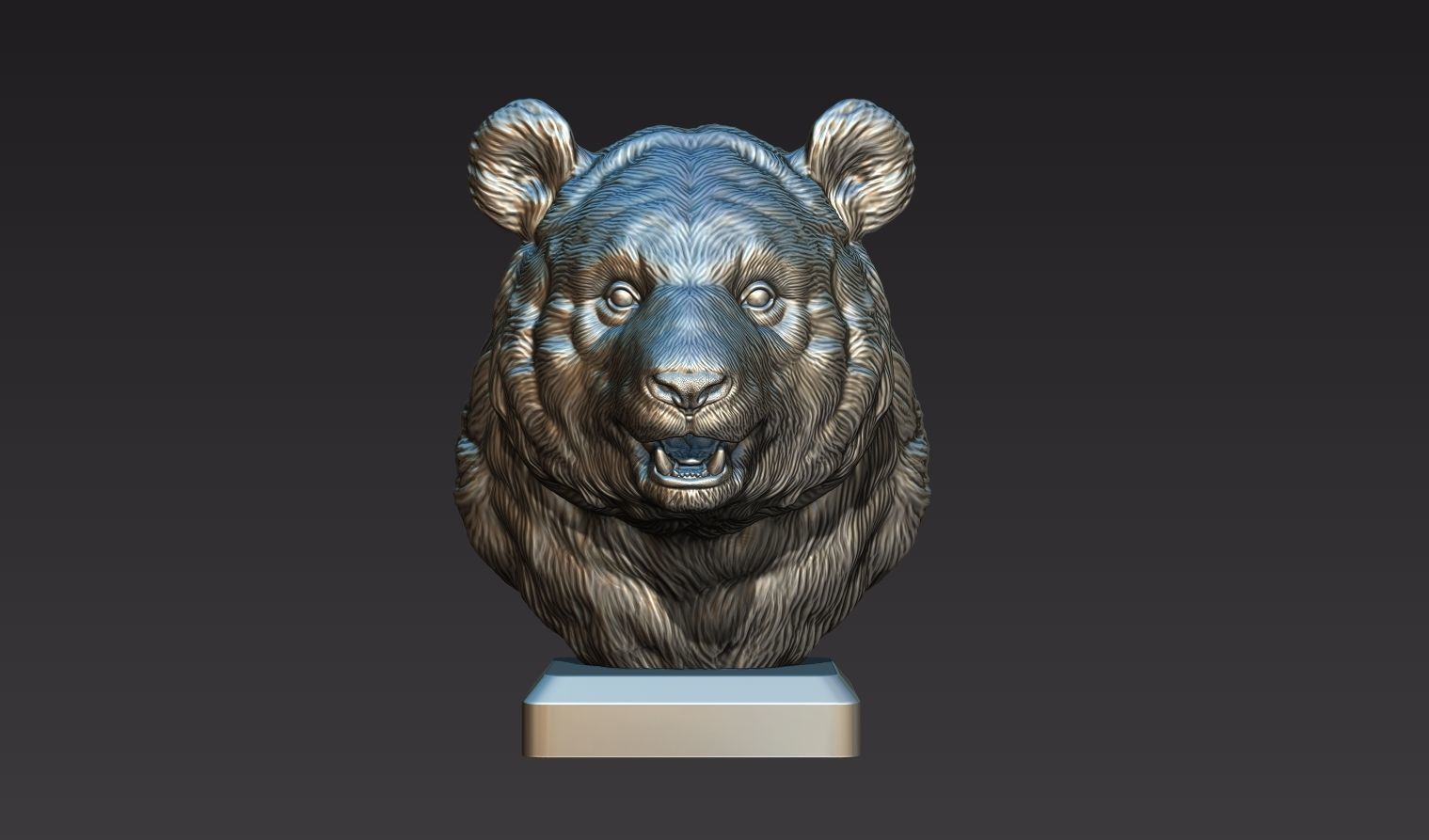 Panda head 3D print model_9