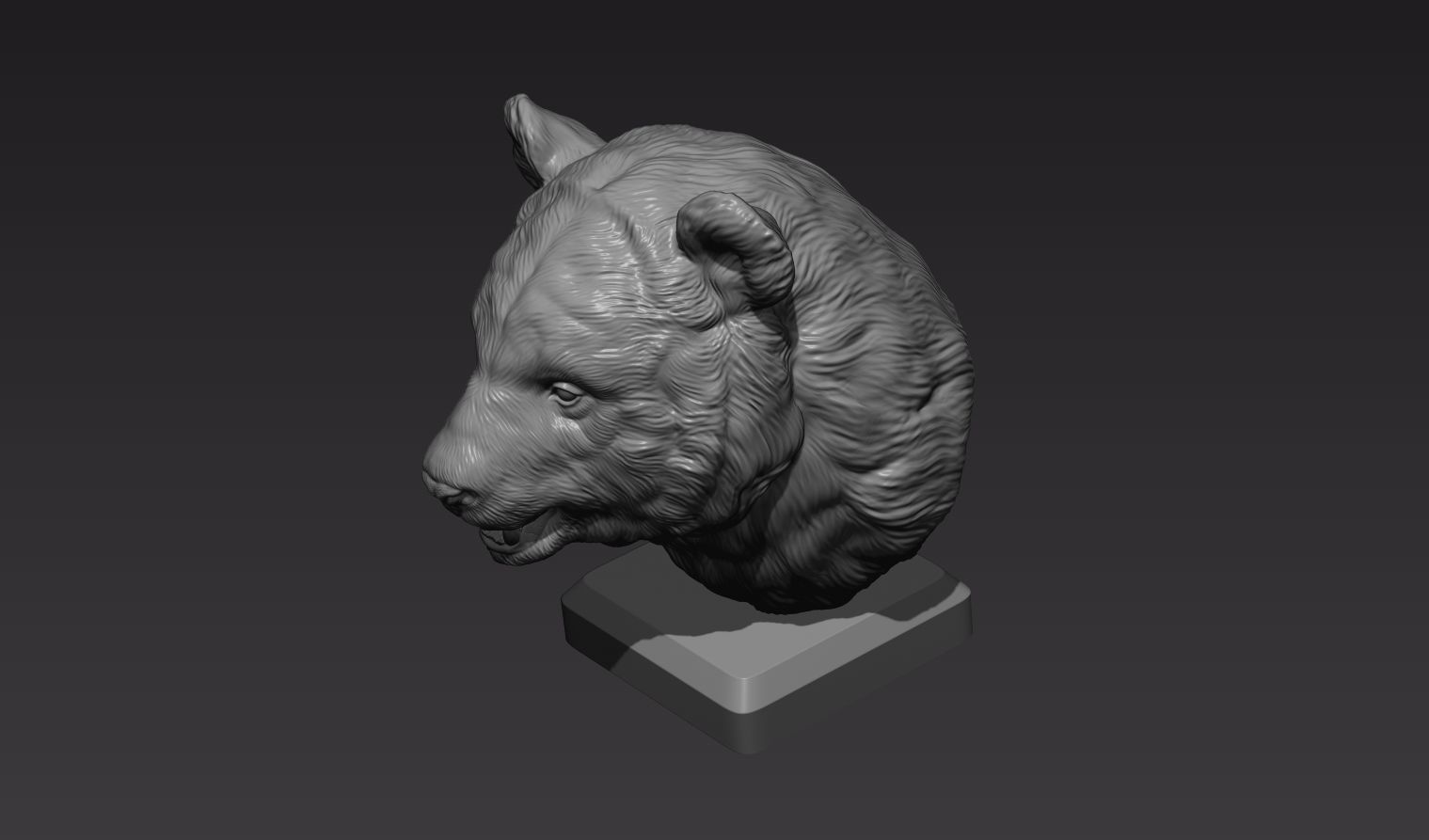 Panda head 3D print model_16