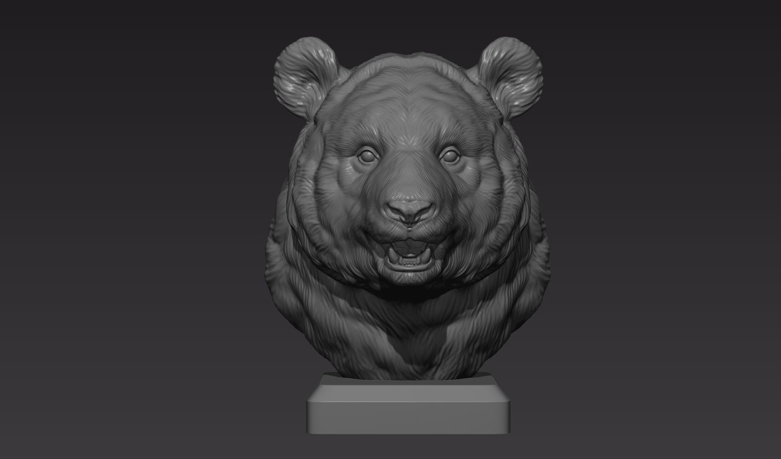 Panda head 3D print model_11
