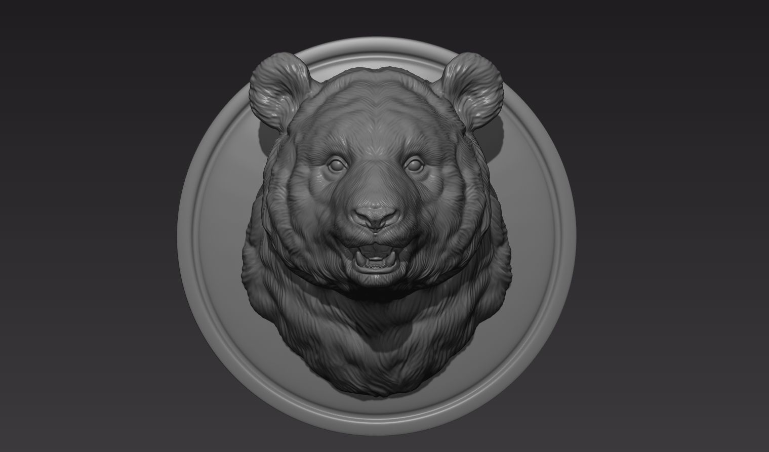 Panda head 3D print model_4