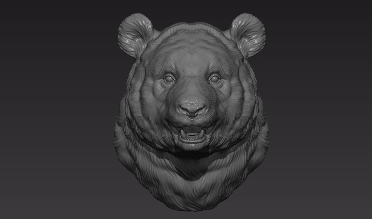 Panda head 3D print model_3