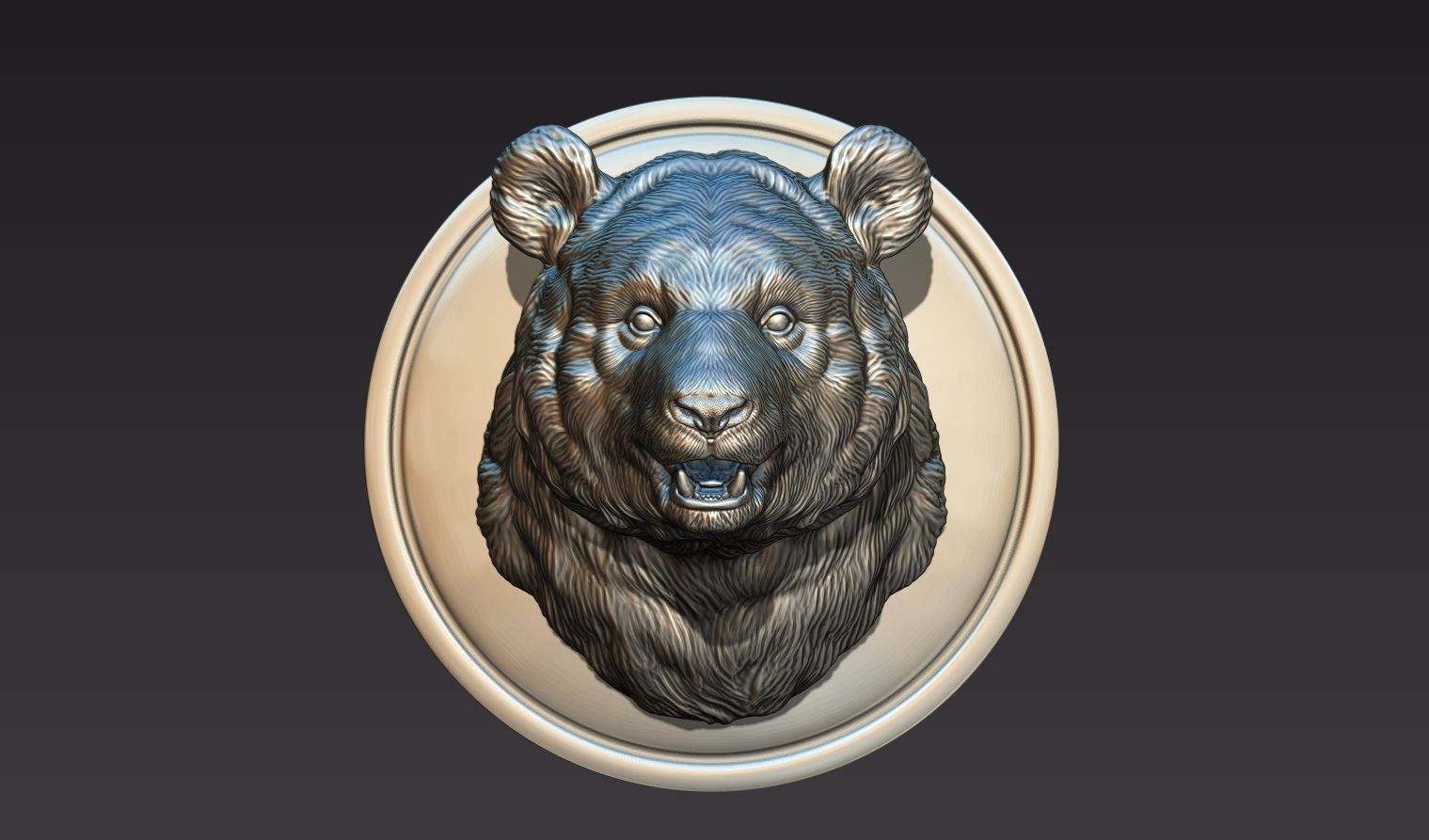 Panda head 3D print model_7