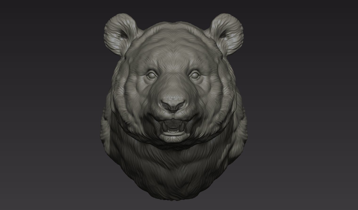 Panda head 3D print model_17