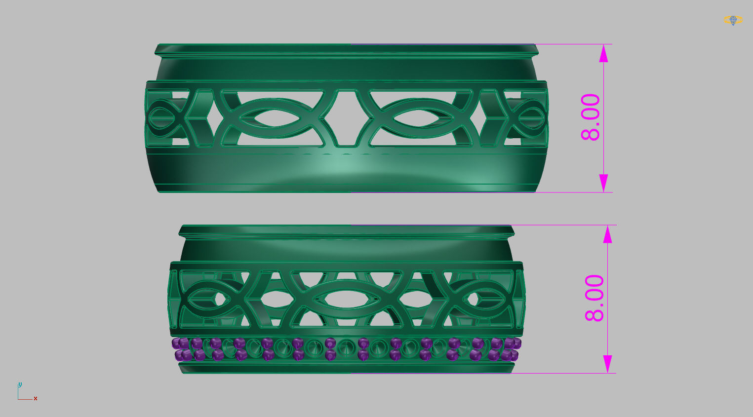 Pair of Wedding rings 3D print model_10