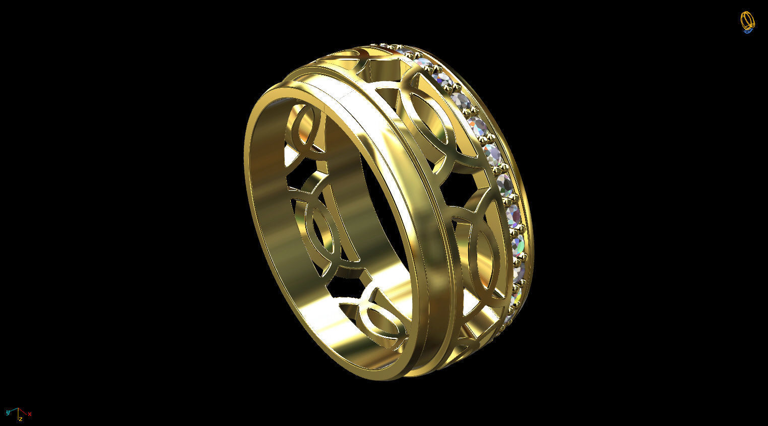Pair of Wedding rings 3D print model_4
