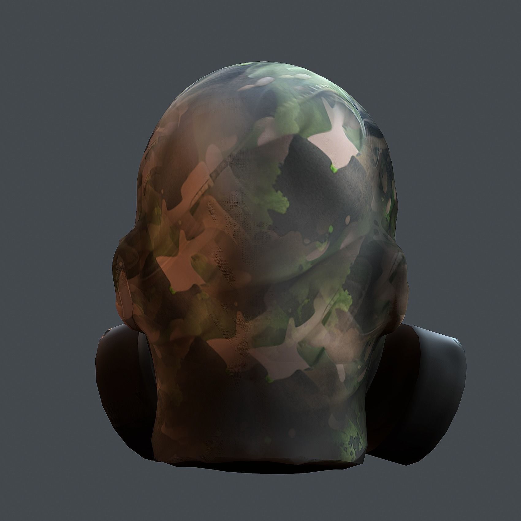 Gas mask helmet 3d model military combat fantasy cyborg Low-poly 3D model_10