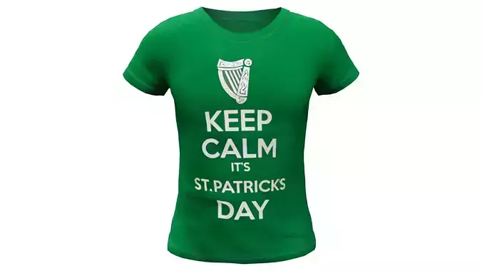 Mens St Patricks Day T-shirt Low-poly 3D model