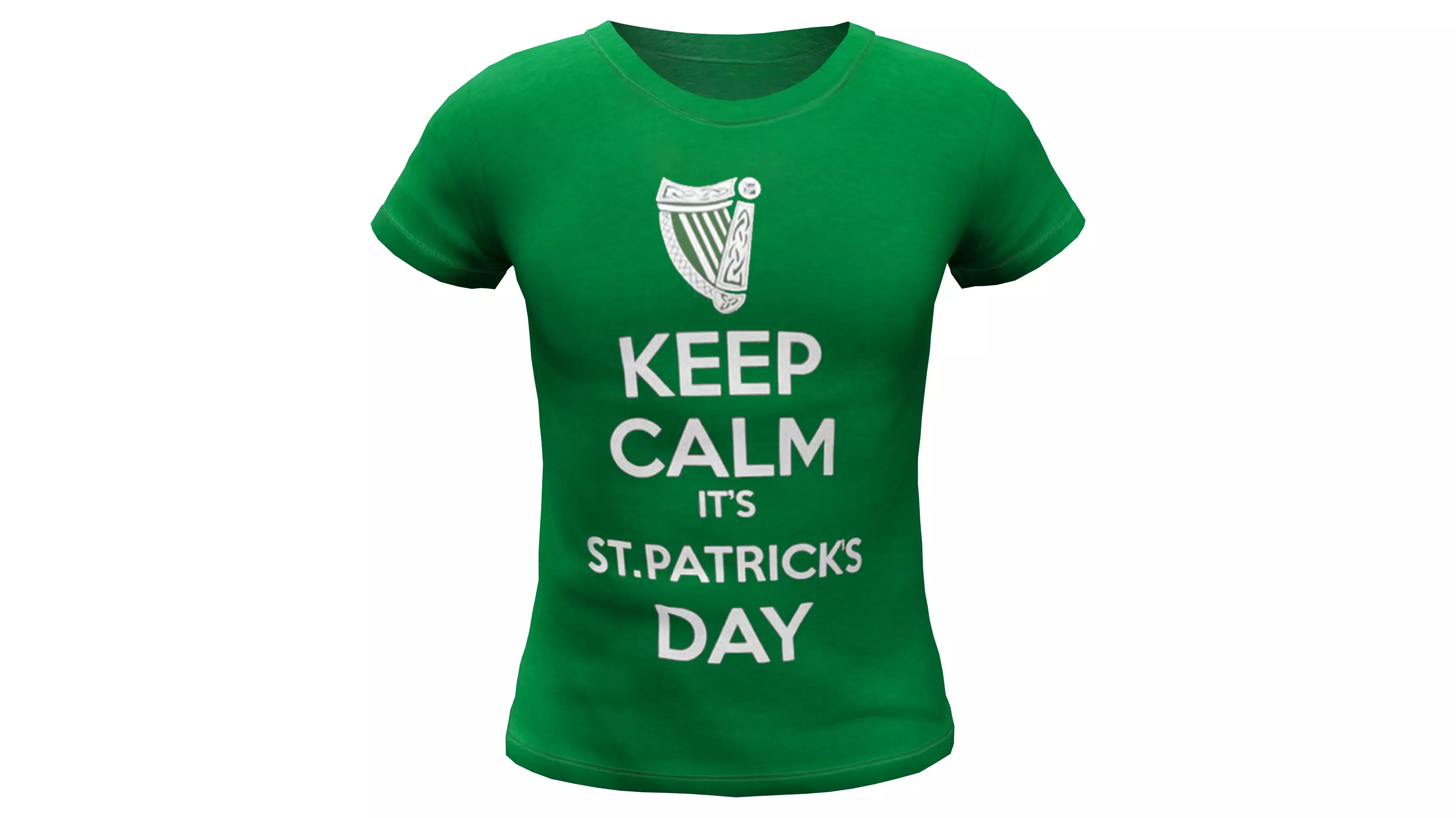 Mens St Patricks Day T-shirt Low-poly 3D model