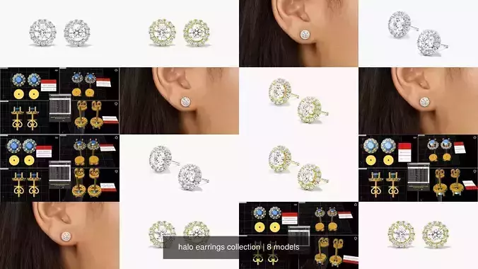 halo earrings collection 