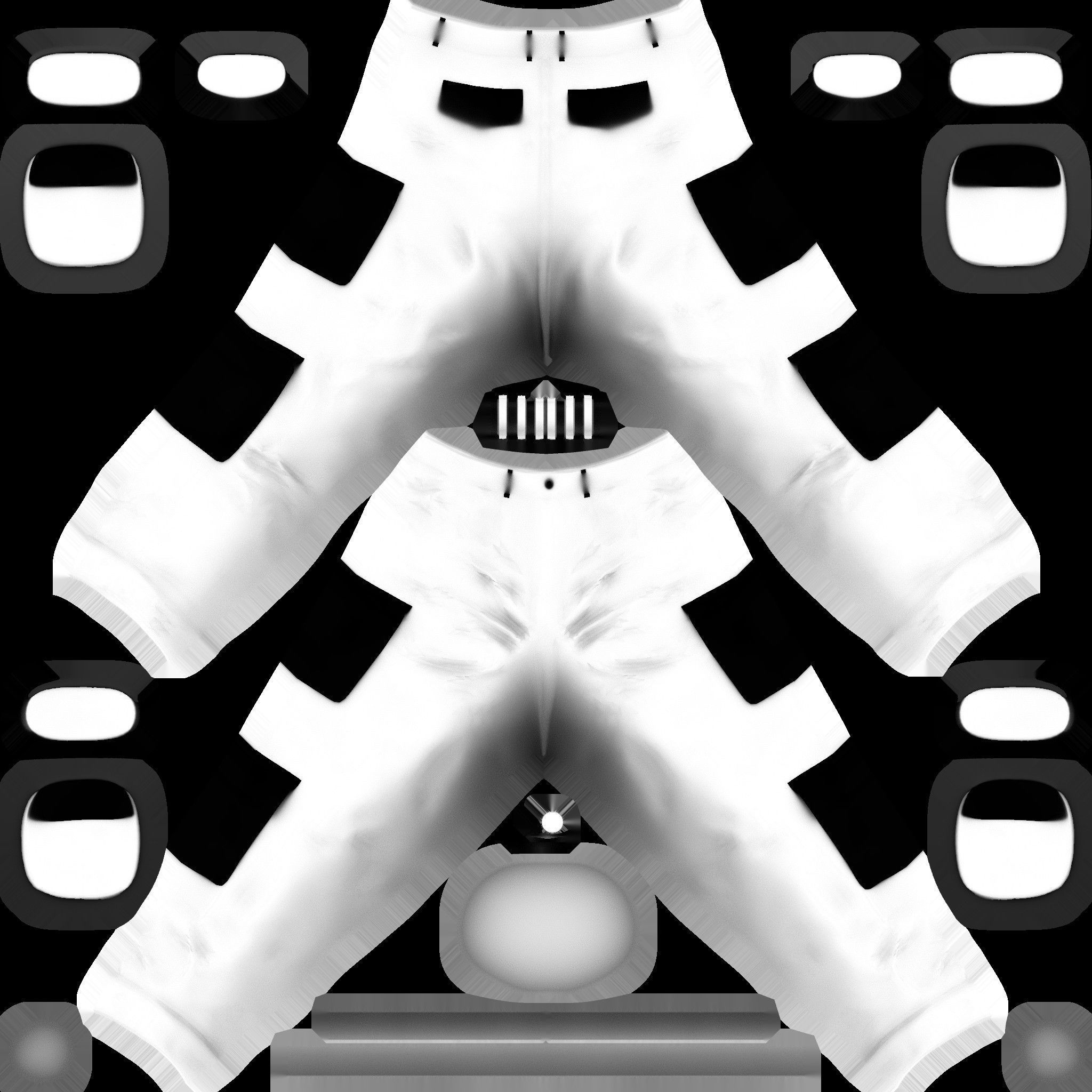 Mens Brown Rolled Legs Cargo Pants Low-poly 3D model_11