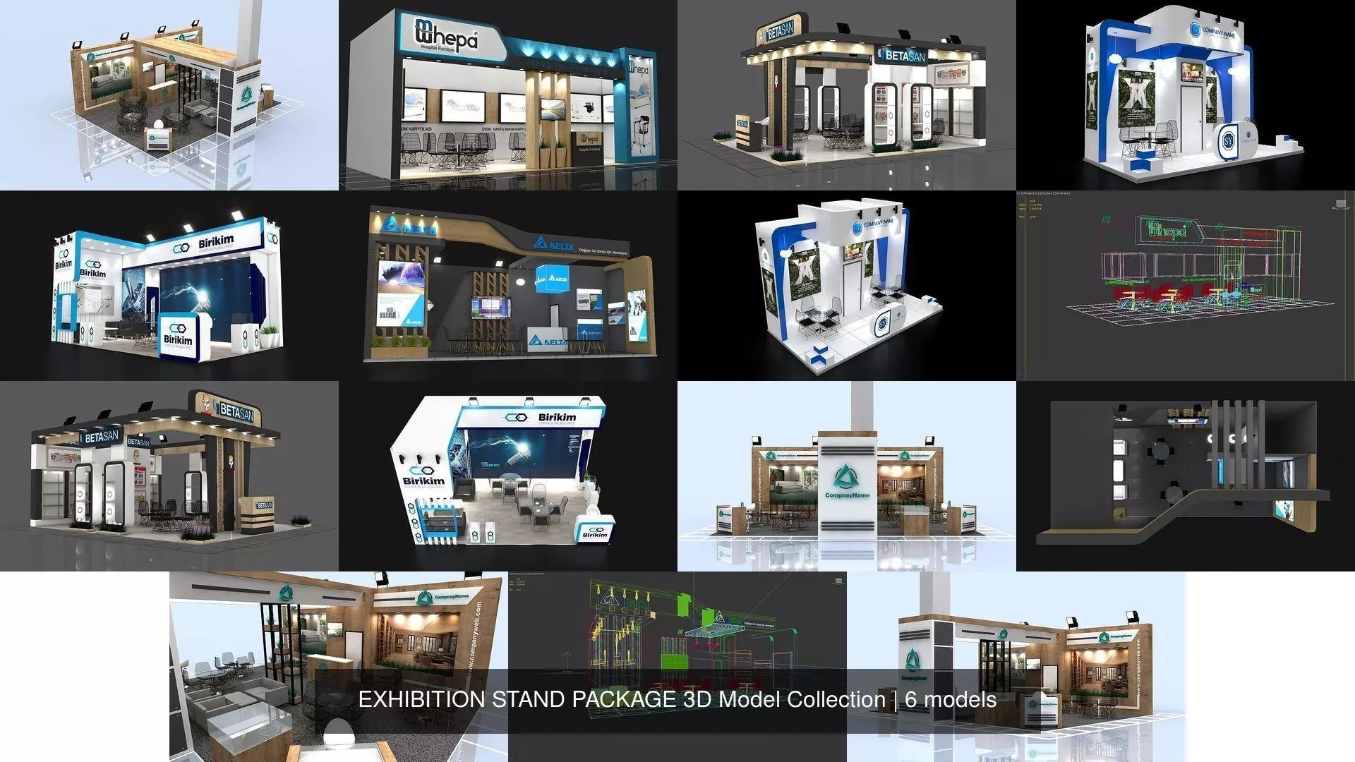 EXHIBITION STAND PACKAGE 3D Model Collection _0