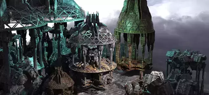 Dark Elven Extended Sci-Fi City Domes Bases  Kit bash 