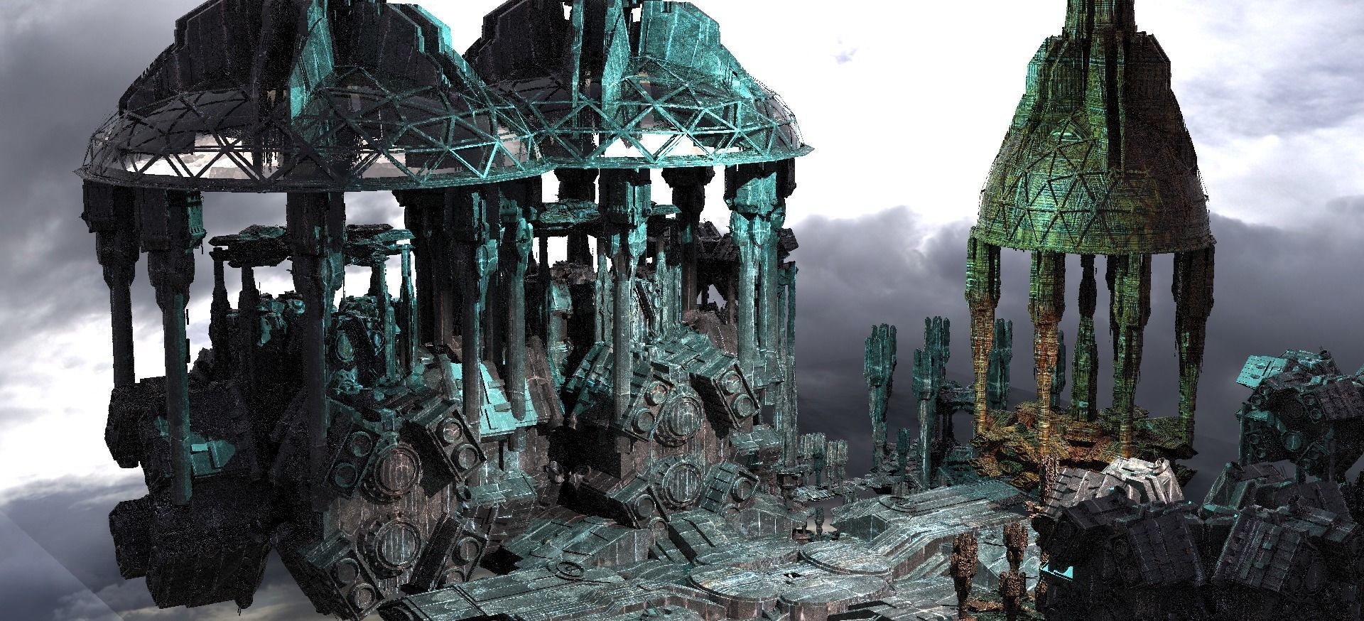 Occult Elven Sci fi Towers   3D model_1