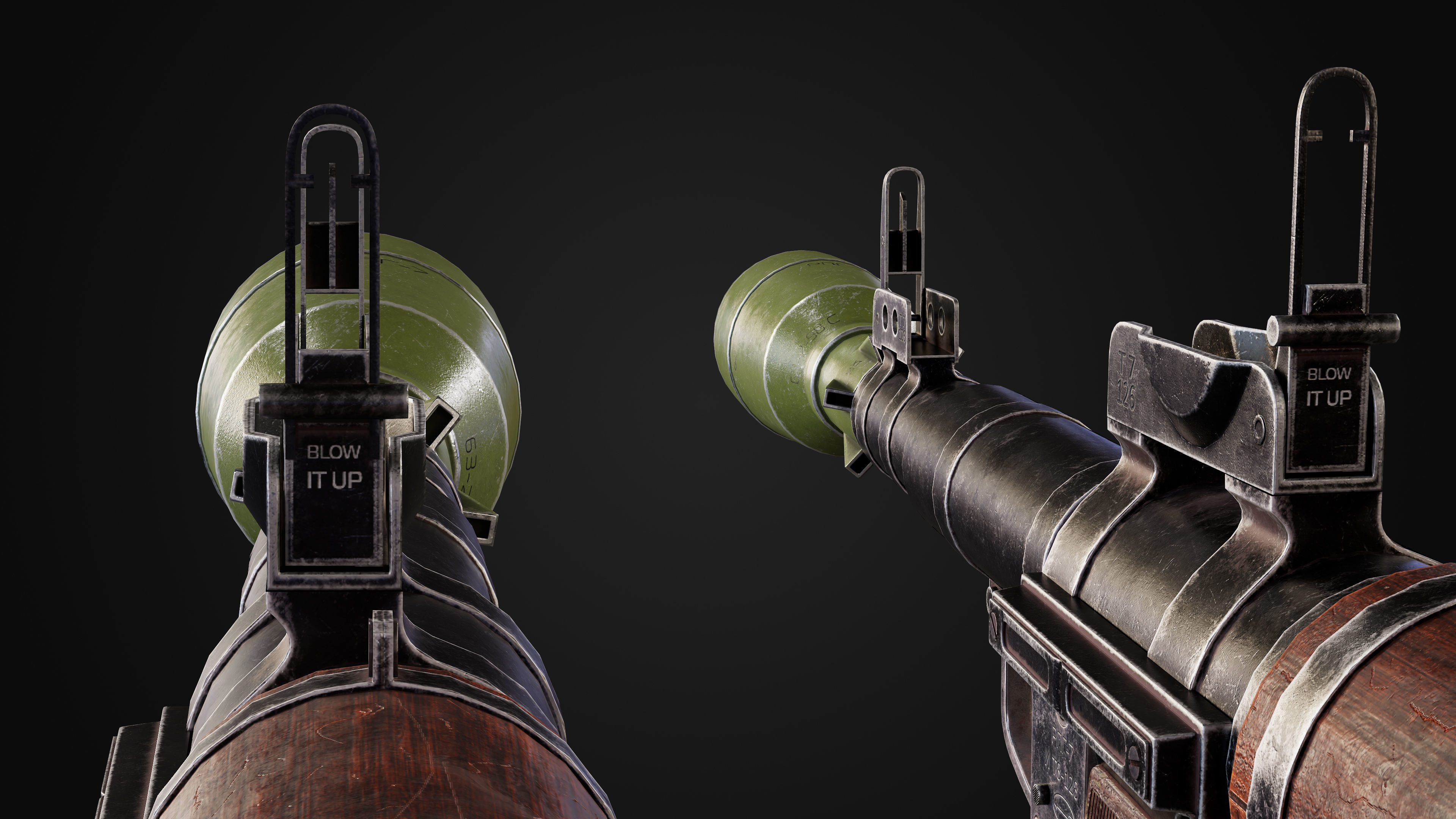 RPG-7 rocket launcher game ready asset Low-poly 3D model_9